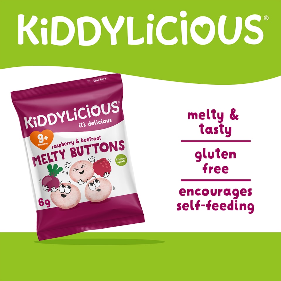 image 1 of Kiddylicious Buttons Raspberry & Beetroot 6G