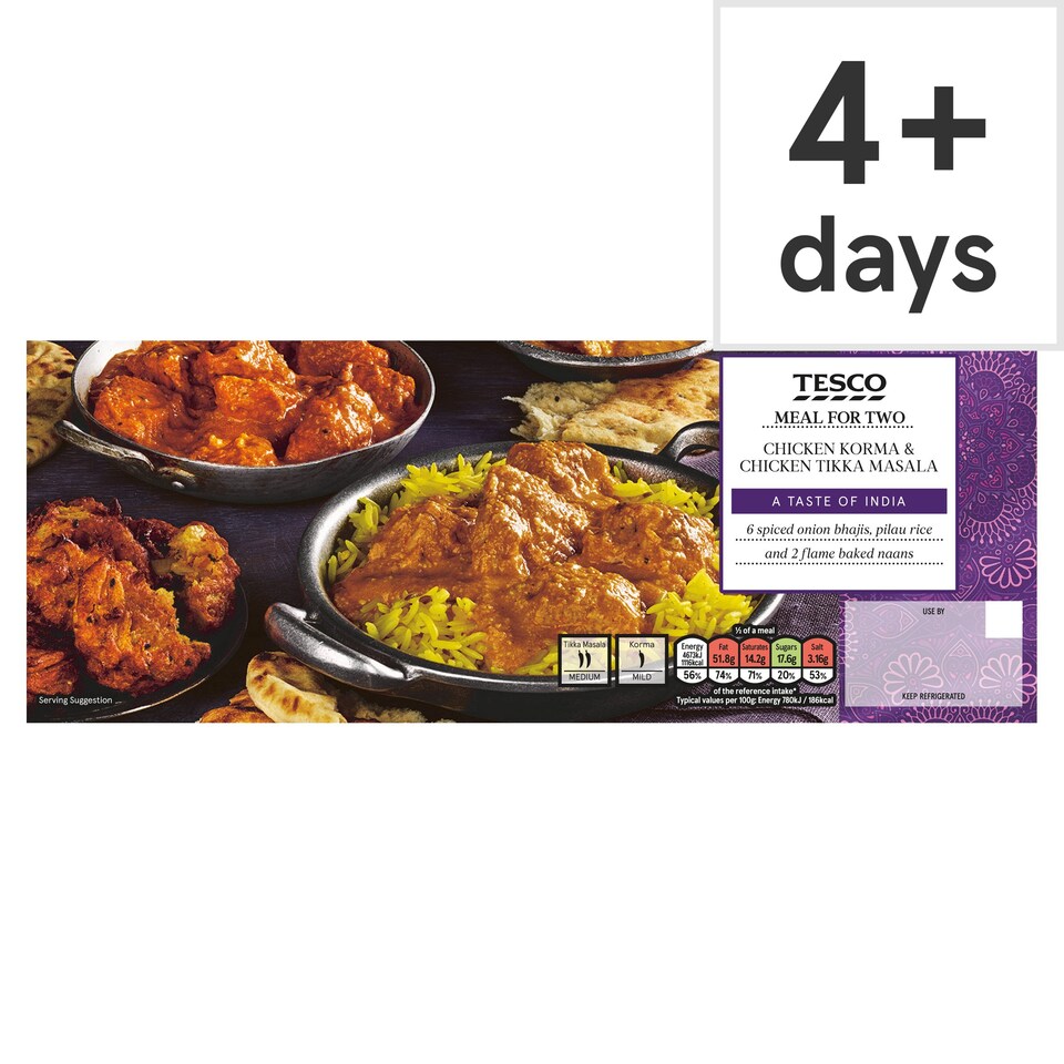 Tesco Chicken Korma & Tikka Masala Meal For Two 1.197Kg Tesco Groceries