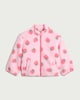 image 4 of F&F Girls Fleece Strawberry Print Jacket in Pink