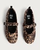 image 2 of F&F Girls Leopard Print Mary Jane Ballet Flats in Multi