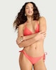 image 2 of F&F Tie Side Bikini Bottoms in Coral