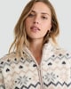 image 2 of F&F Borg Fair Isle Half Zip Jumper and Ribbed Leggings Pyjama in Cream