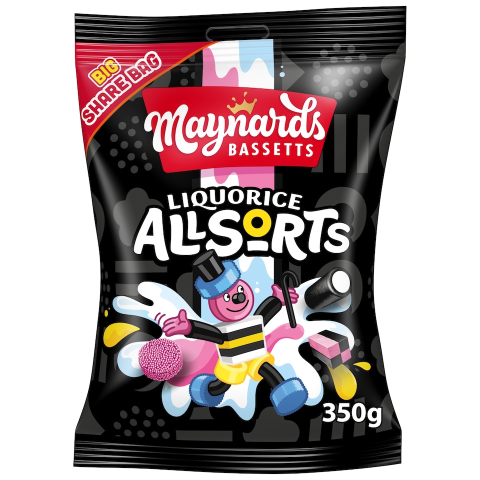 Maynards Bassetts Liquorice Allsorts Sweets Sharing Bag 350G
