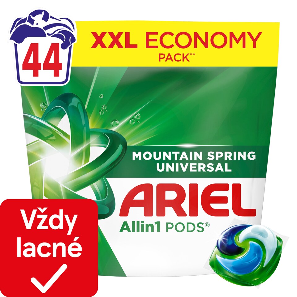 obrázok 1 z Ariel Allin1 PODS Mountain Spring Universal Tekutý Prací Prostriedok V Kapsulách, 44 Praní