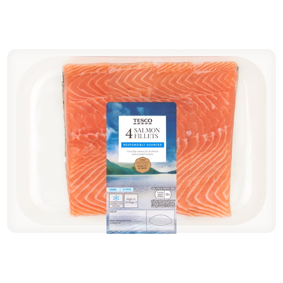 Tesco 4 Salmon Fillets 440G