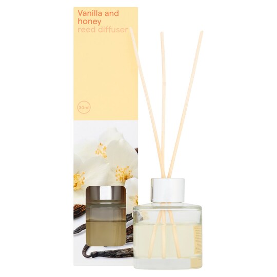 Tesco Scented 30Ml Reed Diffuser Vanilla & Honey Tesco Groceries