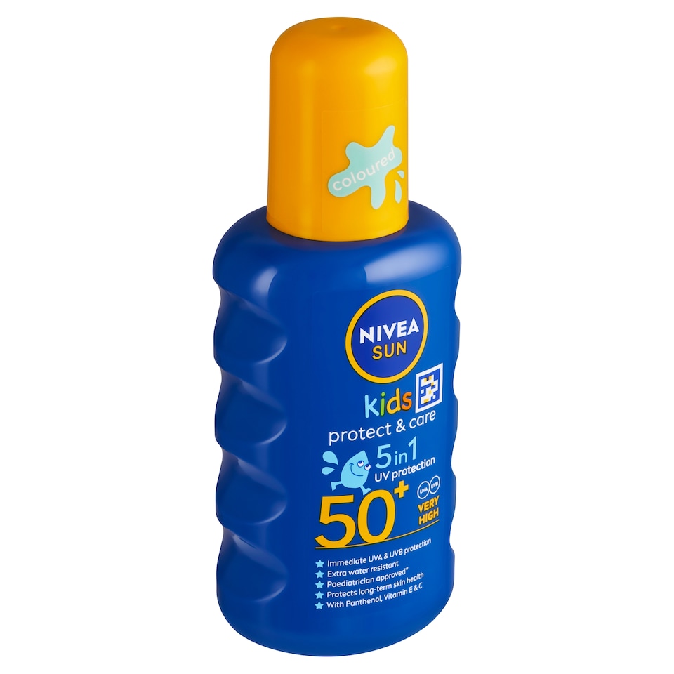 Obrázek 1 pro produkt Nivea Sun Protect & Care Dětský barevný sprej na opalování OF 50+ 200ml