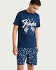 image 3 of Fender Pure Cotton Guitar Print Shorts Pyjama Set in Navy