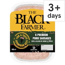 The Black Farmer Premium Pork Sausages 6 Pack 400G