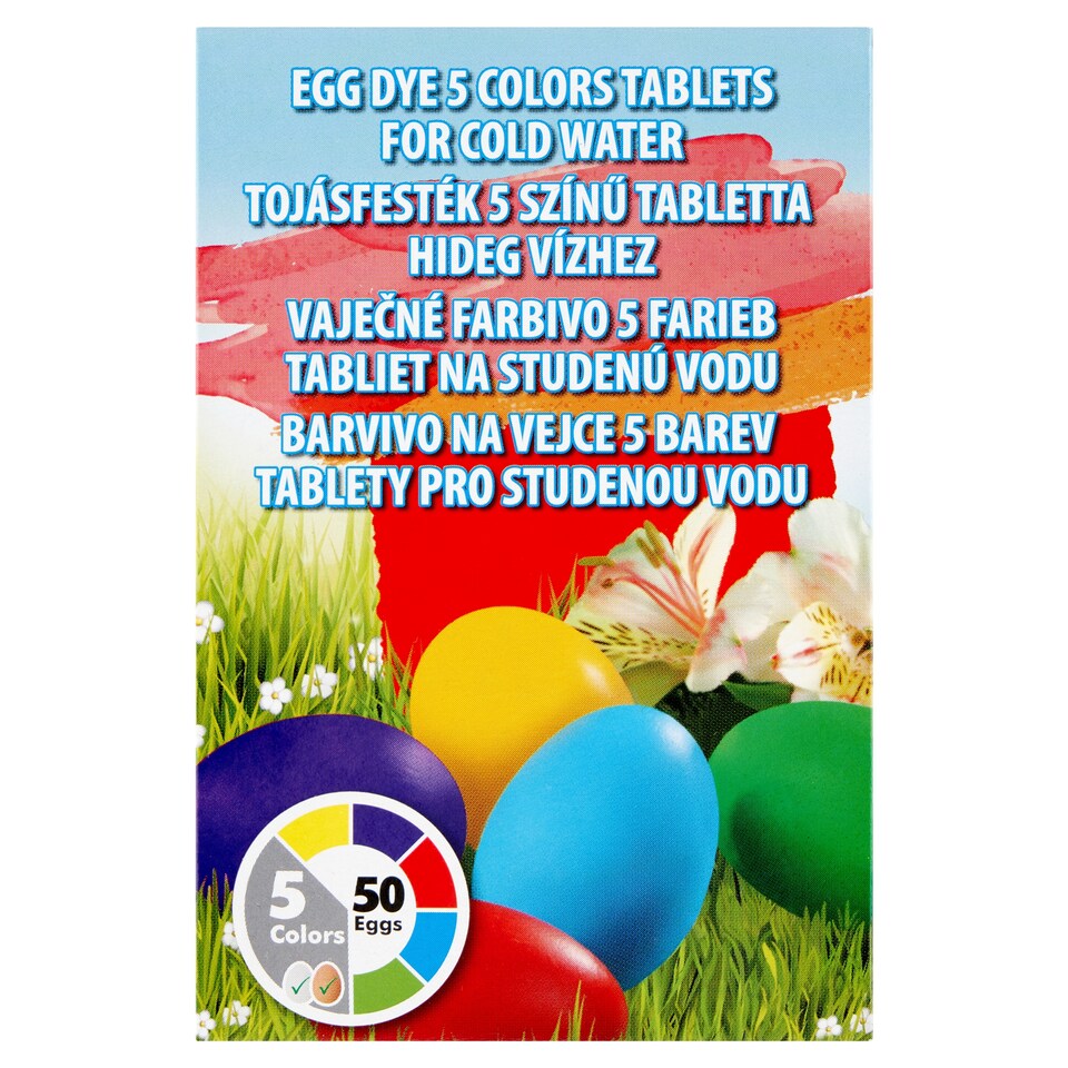 Vaječné farbivo 5 farieb tabliet na studenú vodu 3 g