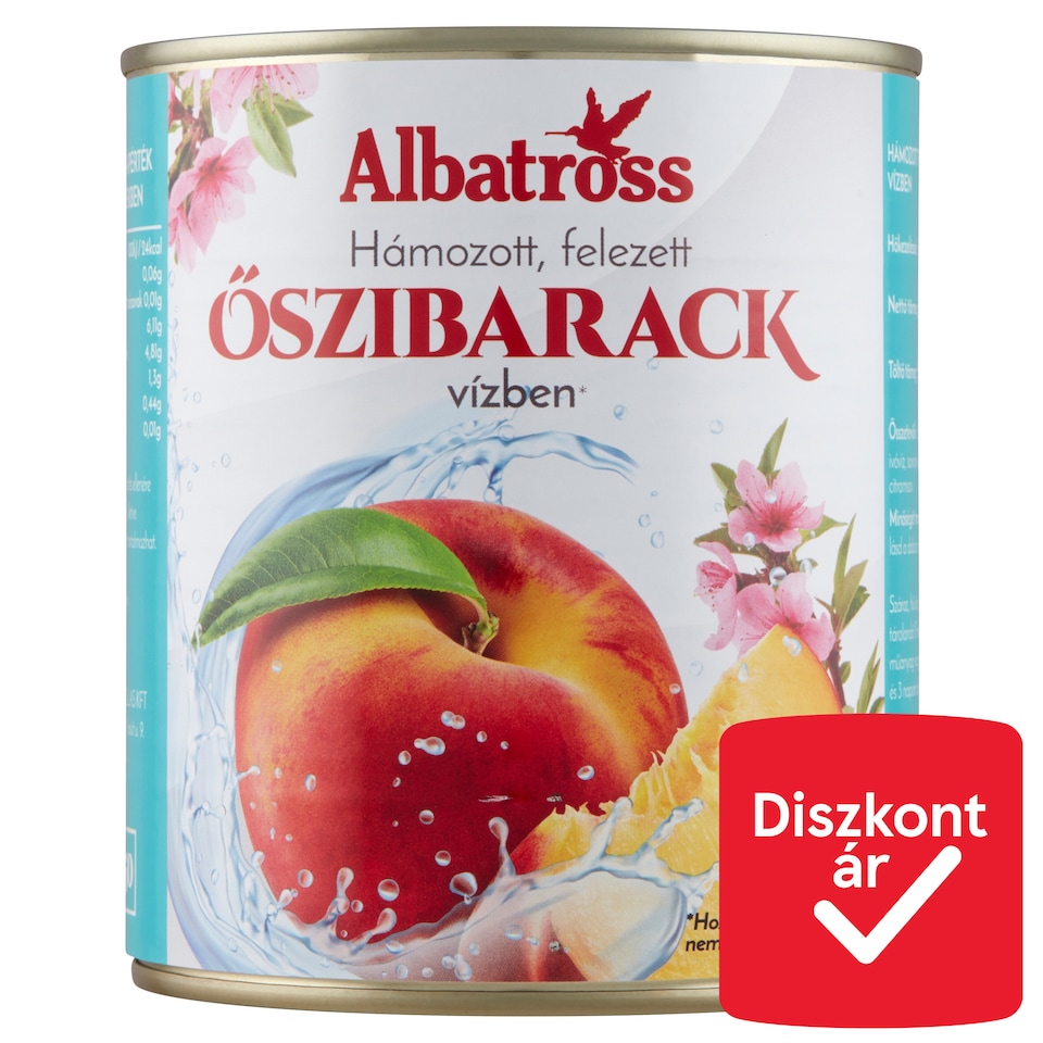 Albatross hámozott, felezett őszibarack vízben 820 g  1. kép