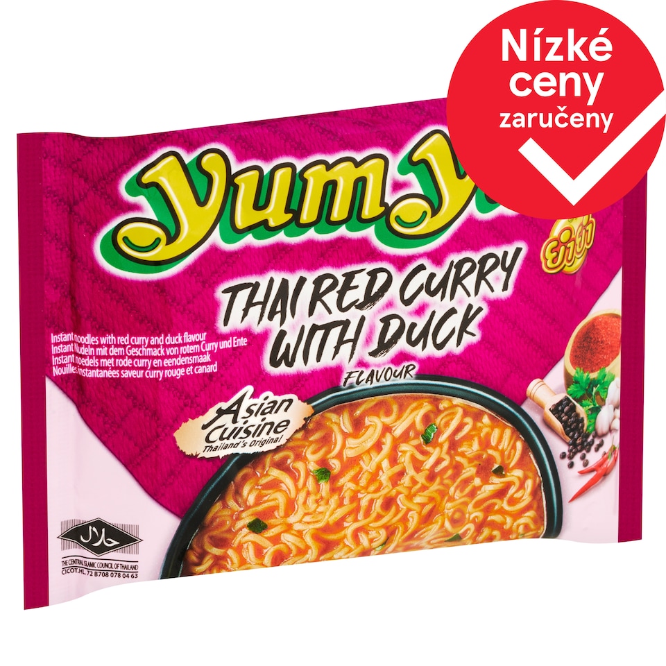 Yum Yum Instantní nudlová polévka thajské červené curry s kachní příchutí 60g