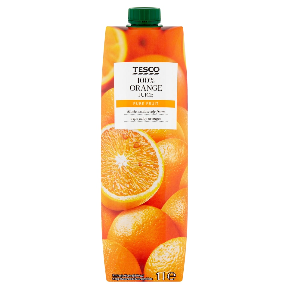 Obrázek 1 pro produkt Tesco 100% pomerančová šťáva 1l