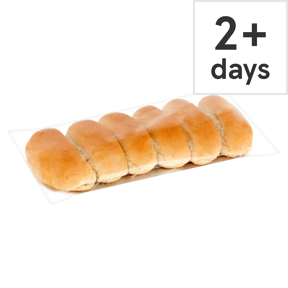 Tesco White Finger Rolls 6 Pack