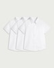 image 4 of F&F School Boys 3-Pack Regular Fit Short Sleeved Shirts in White