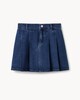 image 1 of F&F Girls Pure Cotton Pleated Denim Skirt in Blue