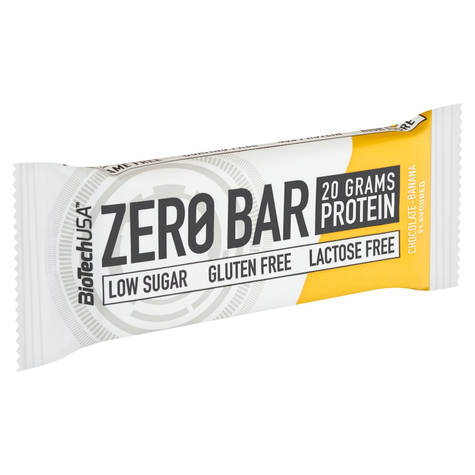 BioTechUSA Zero Bar csokoládé-banán ízű fehérjeszelet édesítőszerekkel 50 g  1. kép