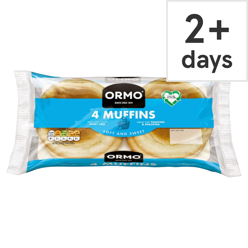 Ormo White Muffins 4 Pack