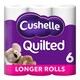 image 1 of Cushelle Quilted White Toilet Tissue Longer Rolls X6