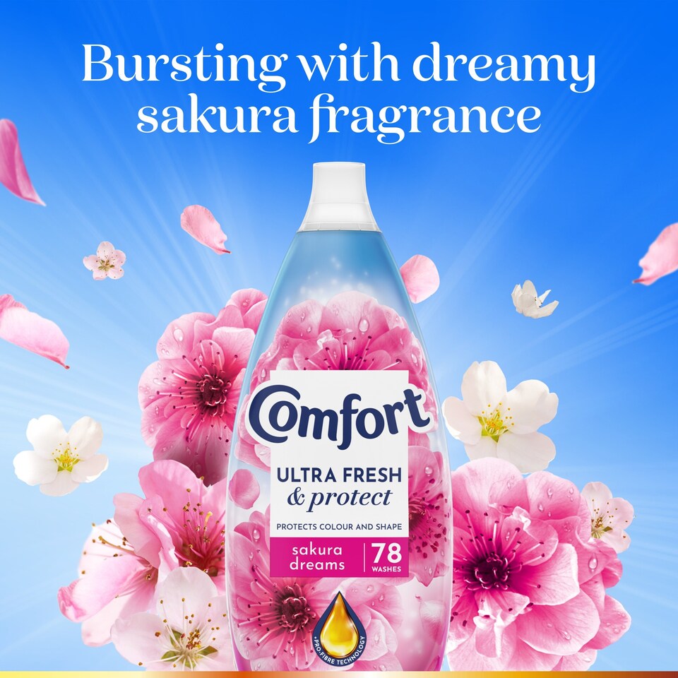image 1 of Comfort Ultra Fresh & Protect Sakura Dreams Fabric Conditioner 78 Washes 1170ML