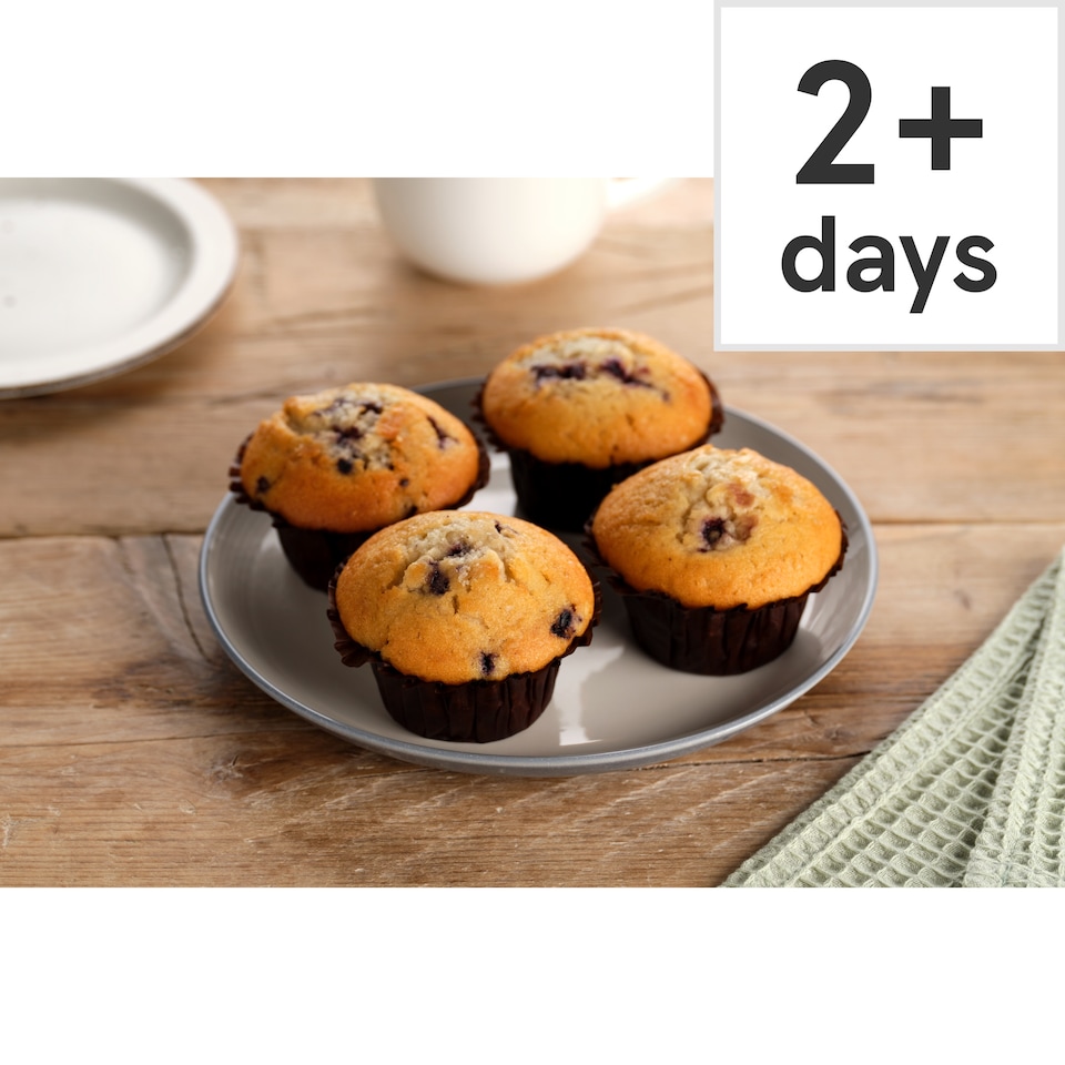 image 1 of Tesco Blueberry Muffins 4 Pack