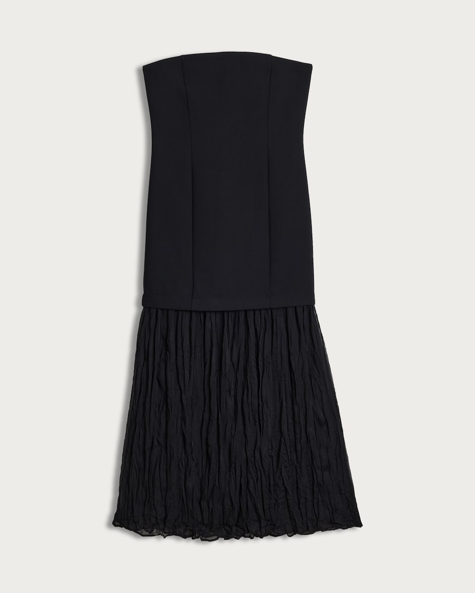 F&F Strapless Chiffon Hem Dress in Black