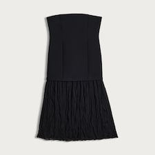 F&F Strapless Chiffon Hem Dress in Black