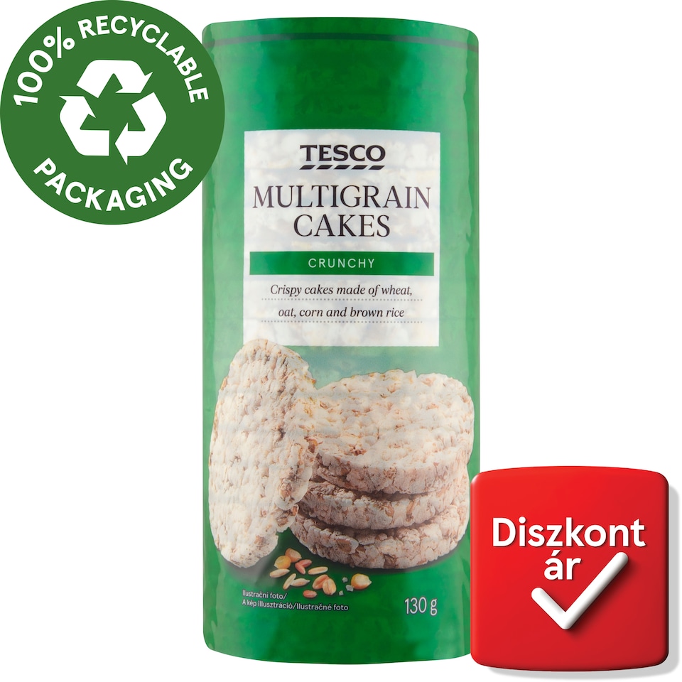Tesco többmagvas puffasztott gabonaszelet 130 g