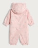 image 2 of F&F Baby Fleece Lined Floral Print Shower Resistant Puddlesuit in Pink