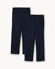 image 2 of F&F School Boys 2-Pack Regular Fit Longer Length Trousers in Navy