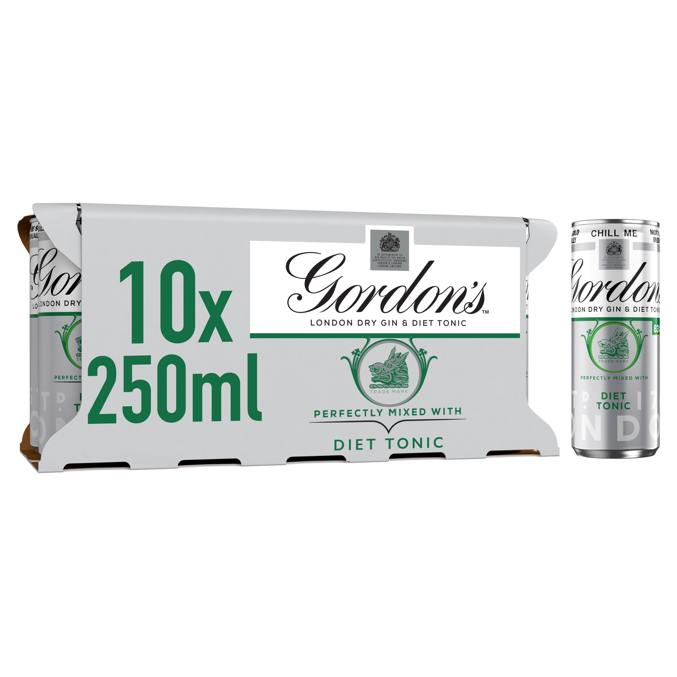 Gordon's Dry Gin & Slimline Tonic Premixed Can 5% Vol 10x250ml