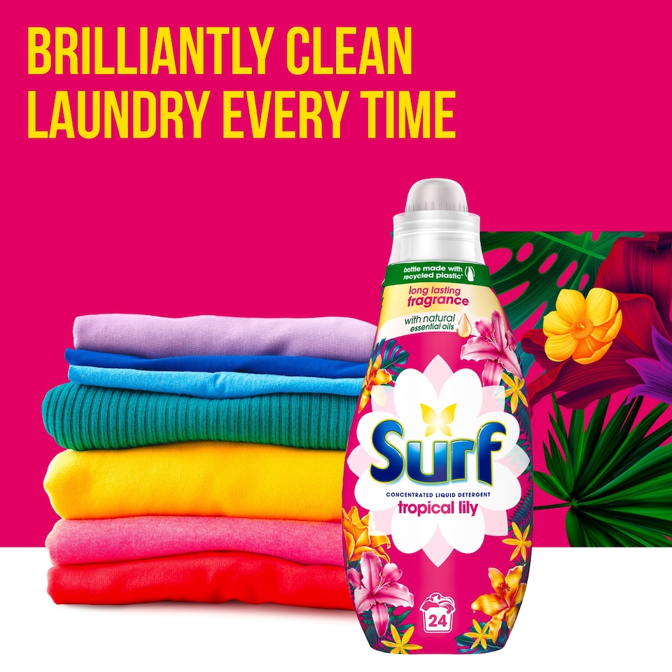 image 1 of Surf Tropical Lily Liquid Laundry Detergent 24 Washes 648ml