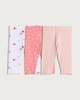 image 2 of F&F Baby 3-Pack Cotton Rich Ribbed Printed Leggings in White