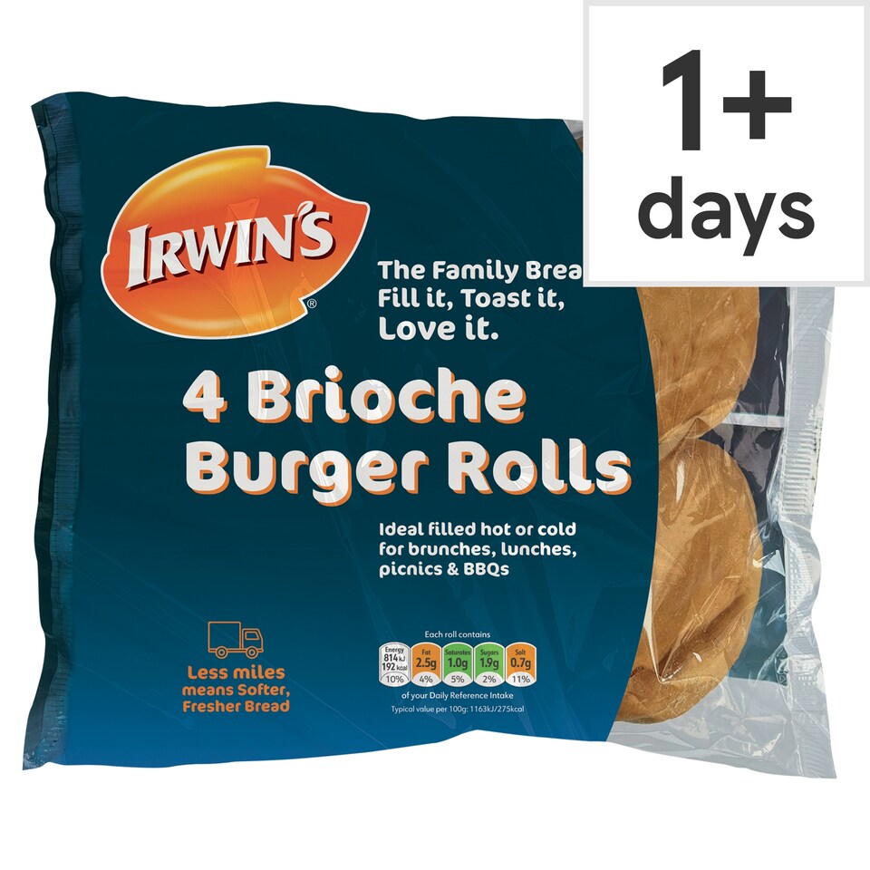Irwin's Brioche Burger Rolls 4 Pack