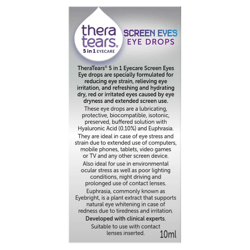 image 1 of Thera Tears Screen Eyes Eye Drops 10Ml