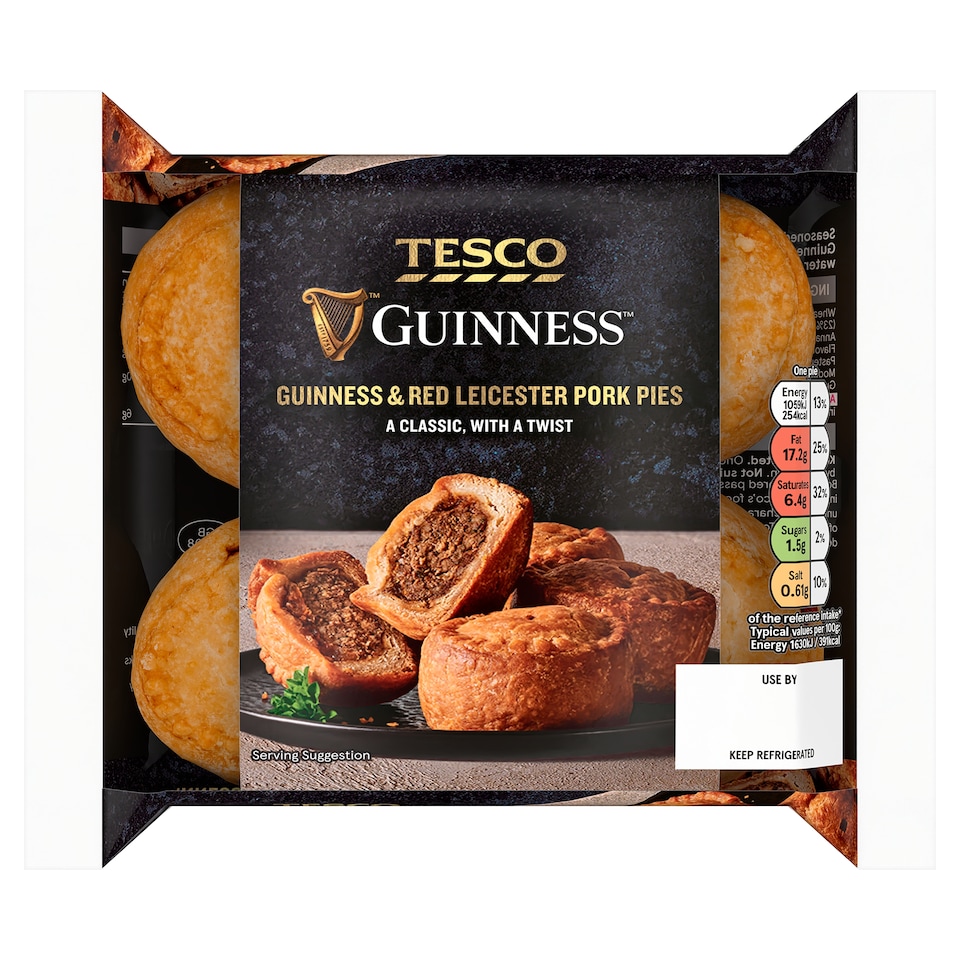 Tesco Guinness and Red Leicester Pork Pies 260g