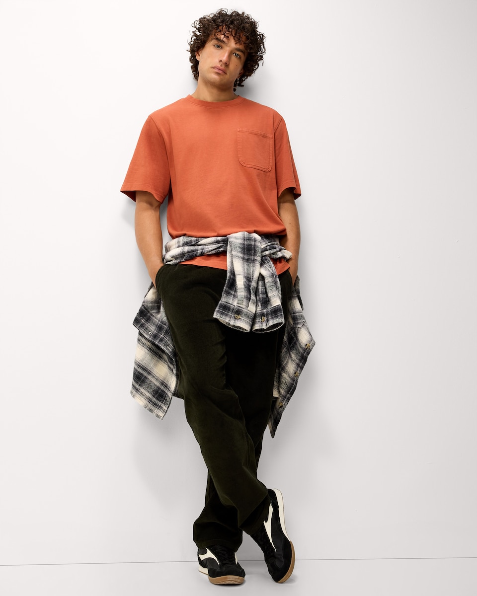 image 1 of RDA Pure Cotton Pocket T-Shirt in Orange