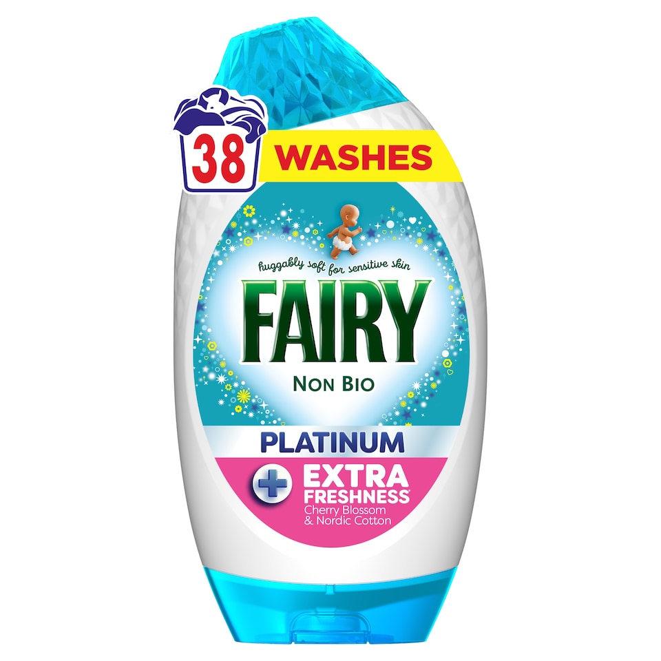 image 1 of Fairy Non Bio Platinum Washing Gel Cherry Blossom & Nordic Cotton 38 Washes 1254ml
