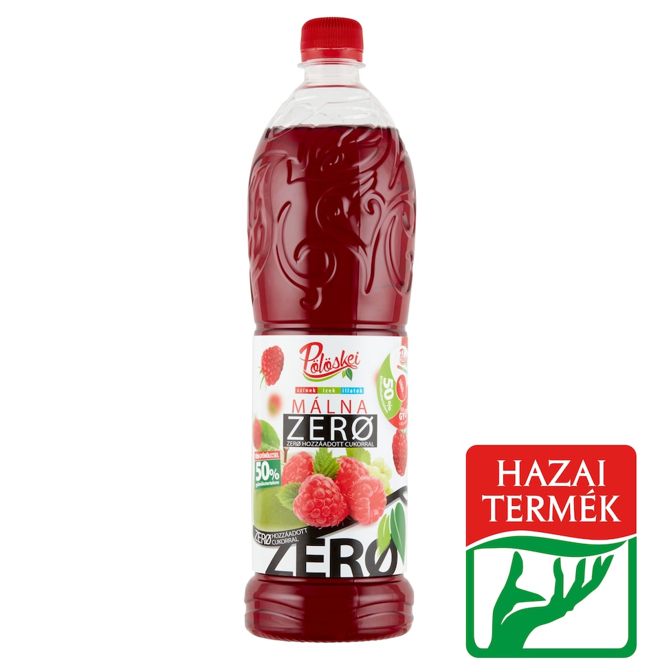 Pölöskei Zero Raspberry Flavoured Syrup with Sweeteners 1 l