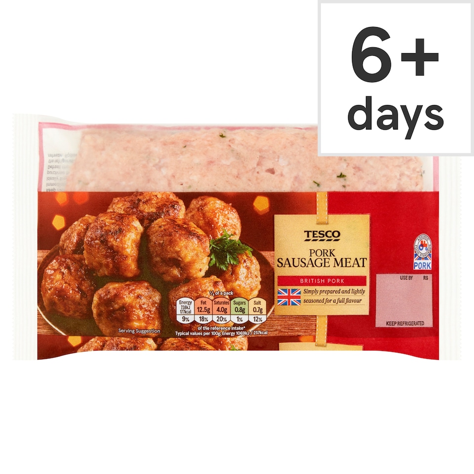 Tesco British Pork Sausage Meat 400G