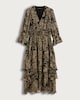 image 5 of F&F Paisley Print Tiered Midi Dress in Multi Black White