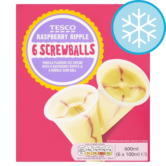 Tesco 6 Raspberry Ripple Screwball 600Ml - Tesco Groceries