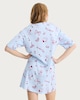 image 3 of Snoopy Pure Cotton Breakfast Club Nightdress in Multi Blue