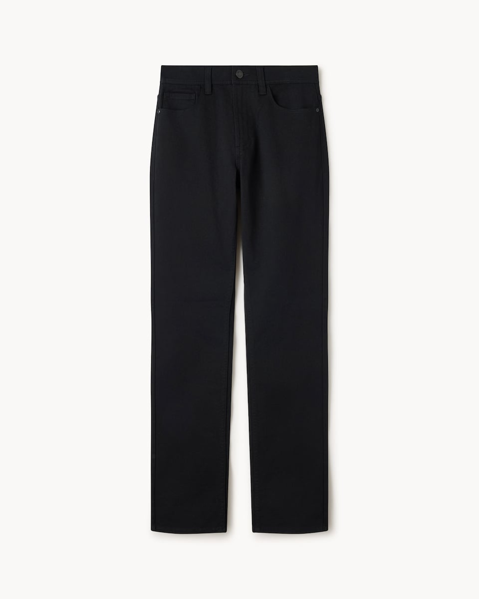 image 1 of F&F Cotton Rich Straight Leg Jeans in Black