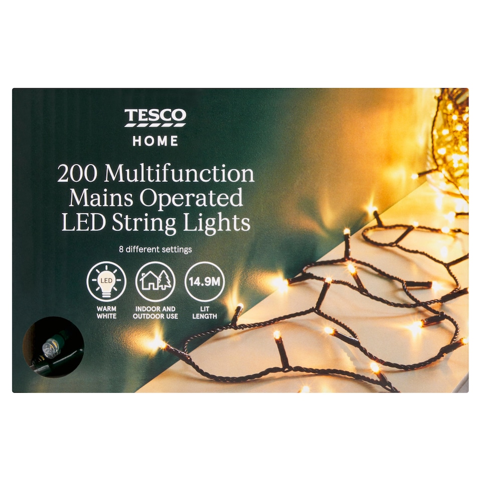 Tesco 200 Multifunction Warm White Christmas Lights
