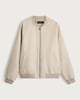 image 5 of The F&F Edit Faux Suede Zip Front Bomber Jacket in Stone