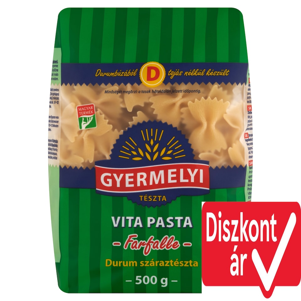Gyermelyi Vita Pasta Farfalle Durum Dry Pasta 500 g