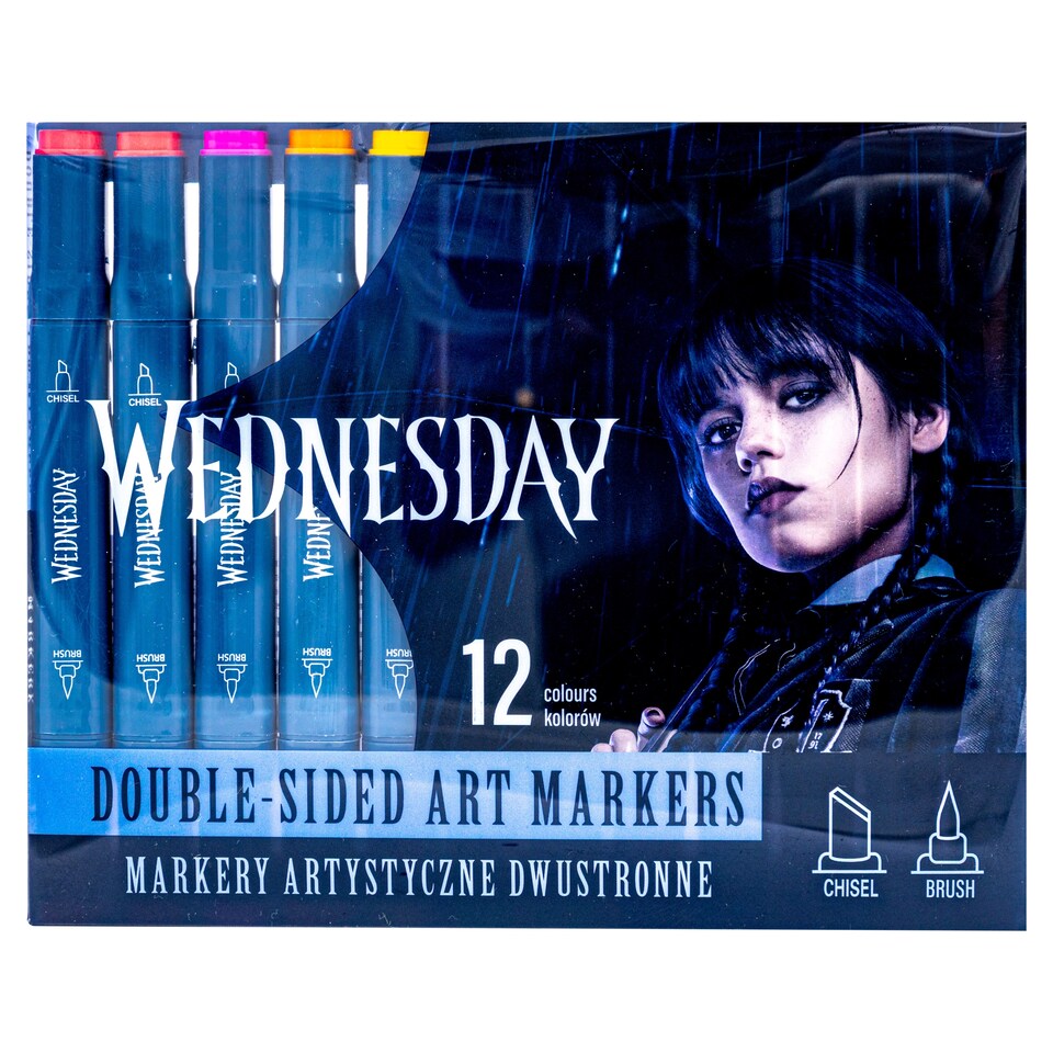 image 1 of Wednesday Double-Sided Markers 12 pcs