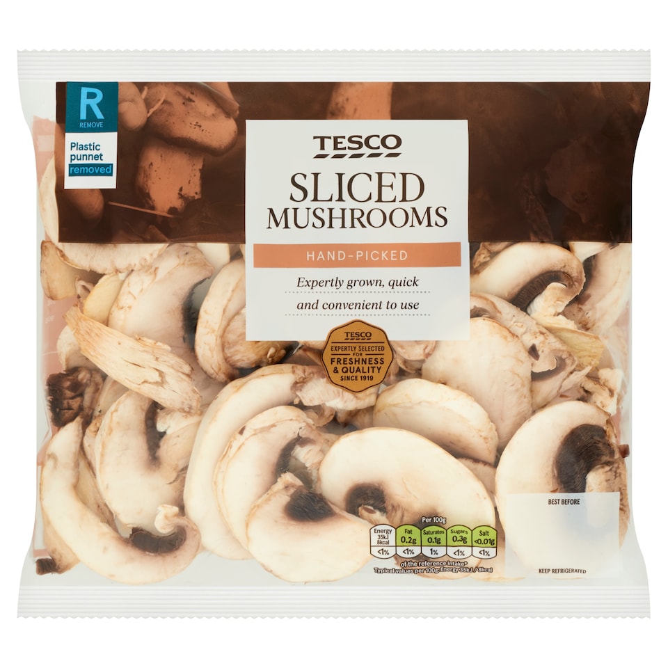 image 1 of Tesco Sliced Mushrooms 250G