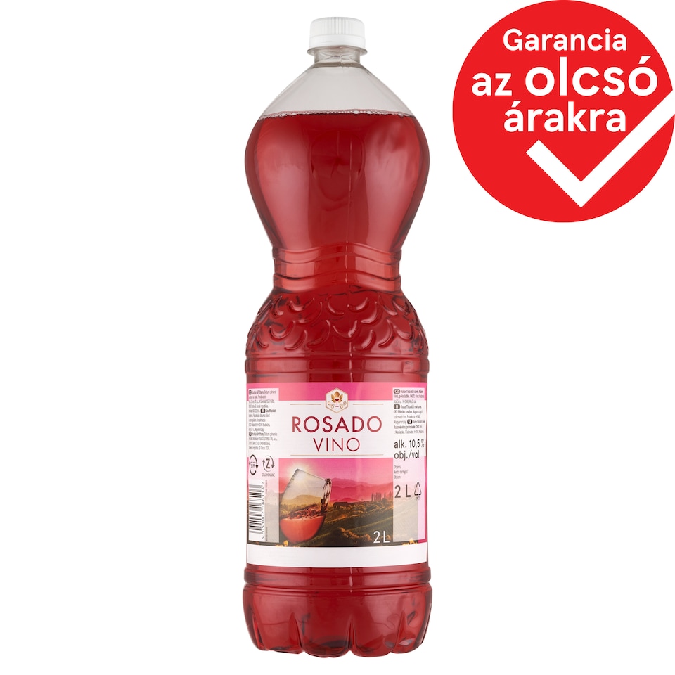 Rosado Vino Duna-Tisza közi Rosé Cuvée Semi-Dry Rose Wine 10,5% 2 l
